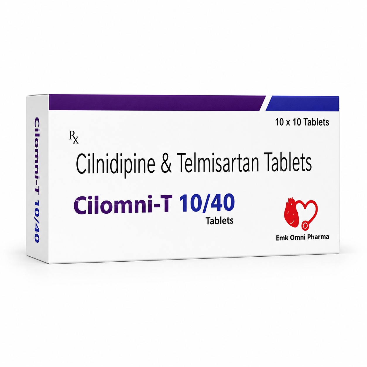 Cilomni-10/40 — Cilnidipine IP 10 mg and Telmisartan IP 40 mg, along with approved excipients | Uses, Composition, Dosage & Storage | EMK Omni Pharma