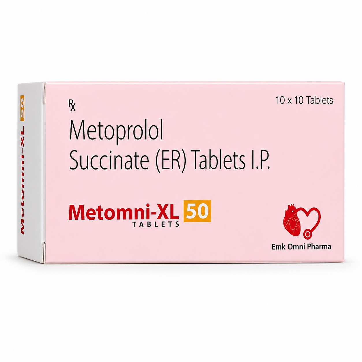 Metomni-XL-50 — Metoprolol Succinate IP 50 mg, along with approved excipients | Uses, Composition, Dosage & Storage | EMK Omni Pharma